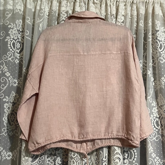 Puro Lino Pink Linen Blouse - Picture 6 of 7